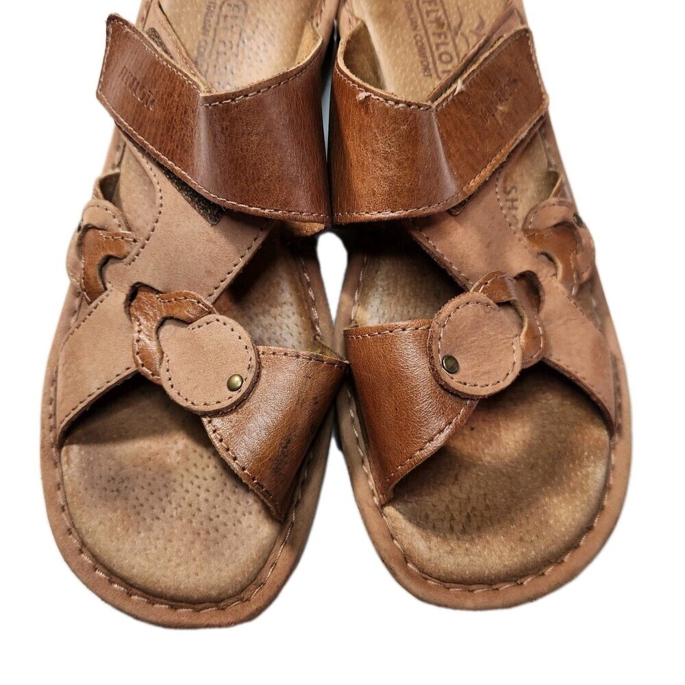 Fly Flot Italian Brown Leather Slip-On Orthopedic Sandals Comfort SZ 7 - Picture 7 of 11